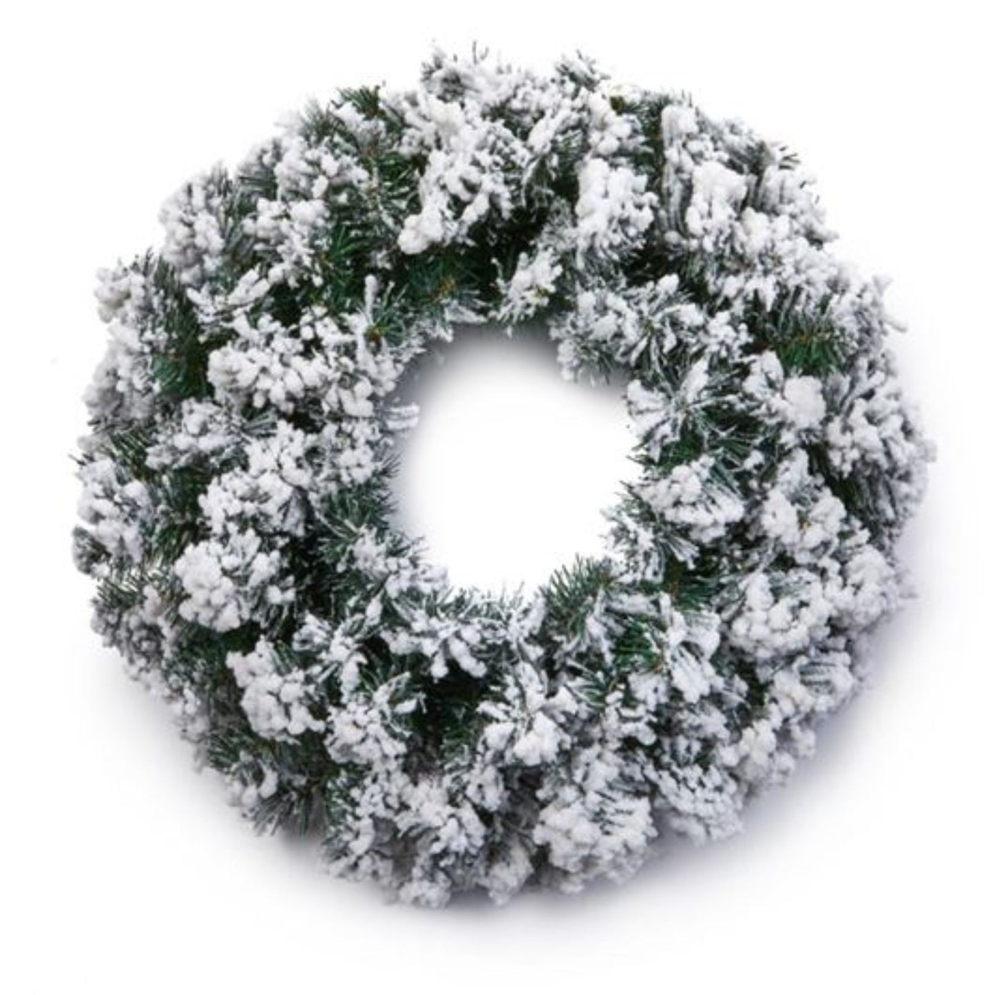 Premier Flocked Woodcote Pine Flocked Wreath 50cm