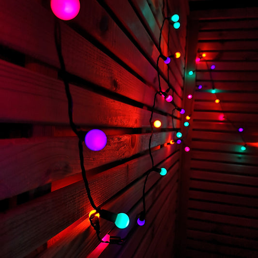 10m 100 LED Pearl Berry Rainbow String Lights Garden Christmas Lights with Timer