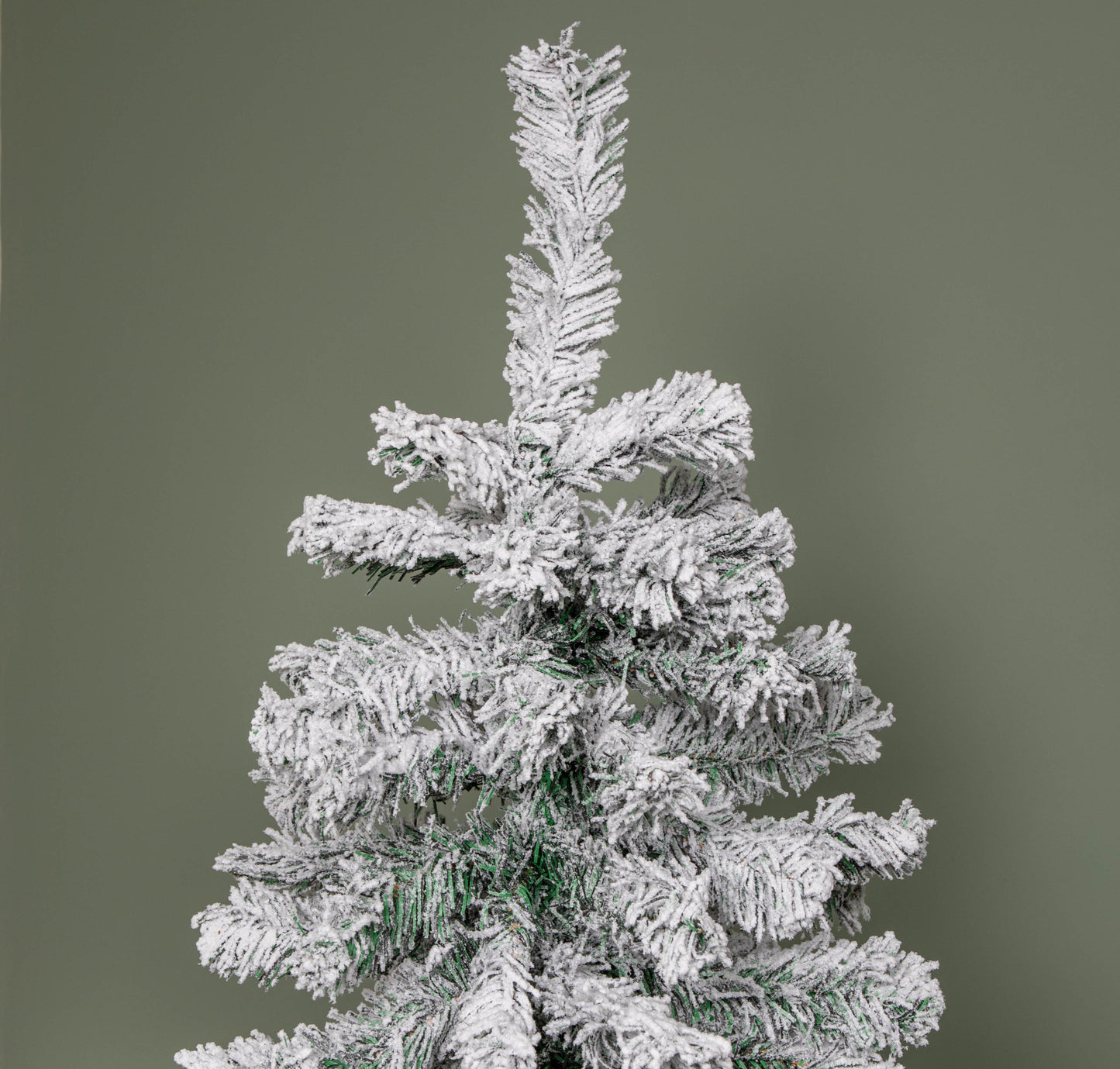 4ft (1.2m) Snow Flocked Artificial Christmas Tree with Green Metal Stand and 177 Tips