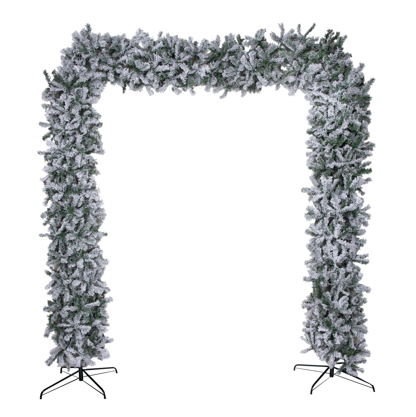 8ft (2.55m) Double Door Artificial Snow Flocked Christmas Tree Arch in Green with 2000 Tips