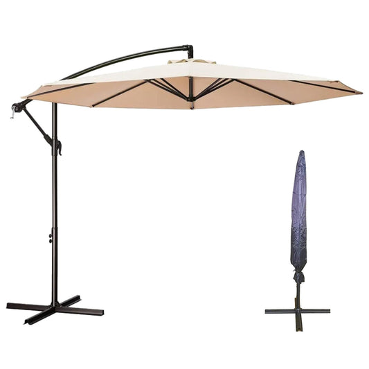 Samuel Alexander 3m Cantilever Parasol in Beige with Crank Handle for Patio Garden