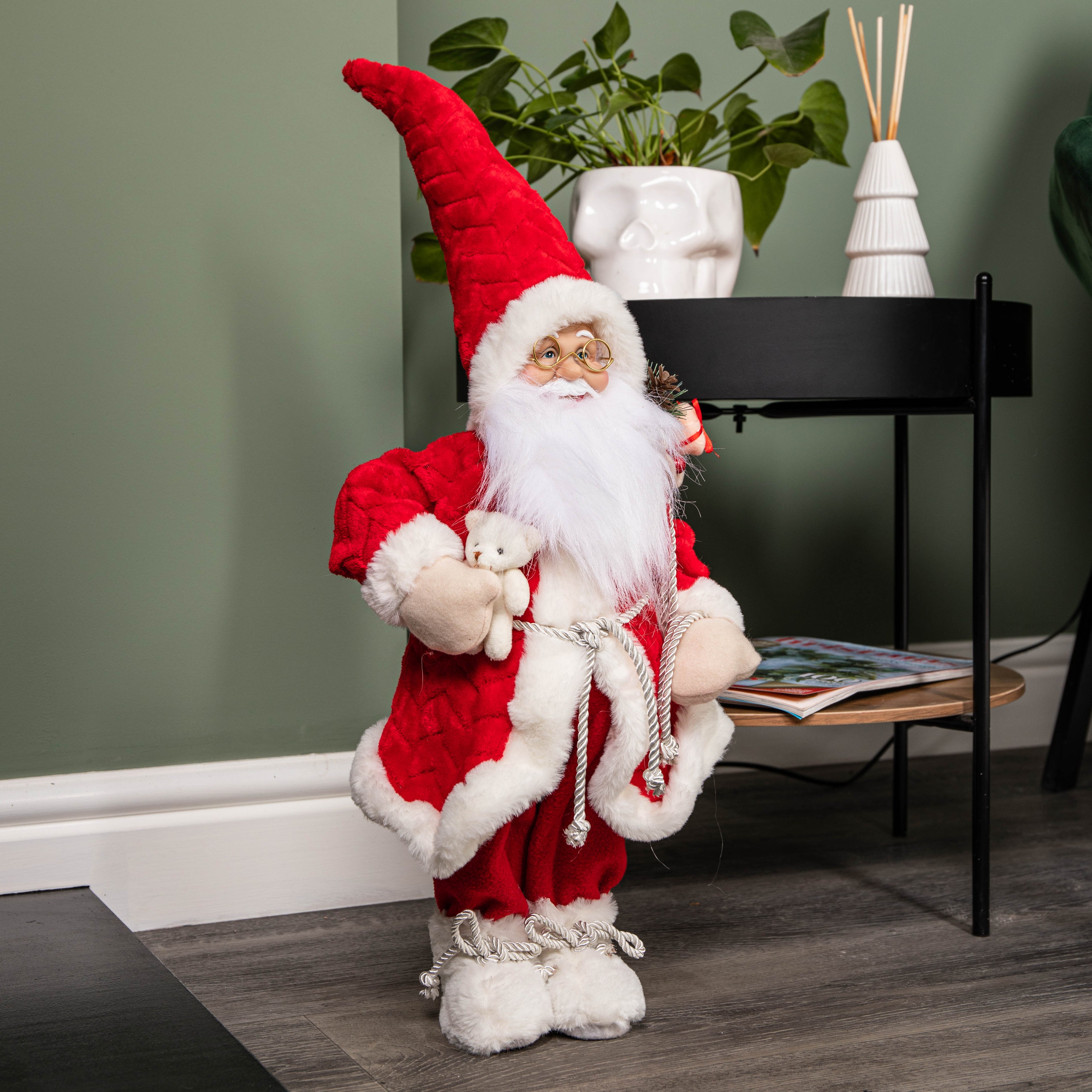 45cm Red Standing Large Papa Noel Santa Claus Indoor Decoration