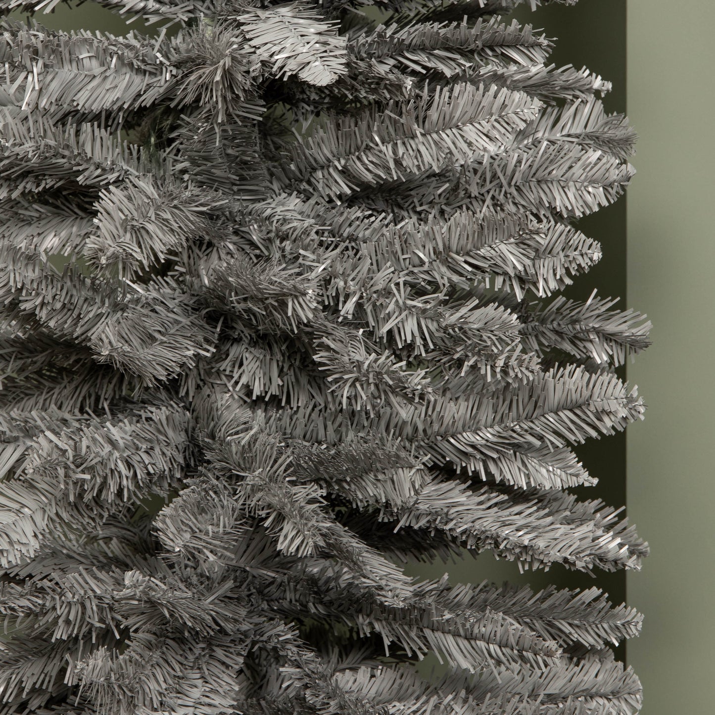 7ft (2.1m) Grey Artificial Pencil Christmas Tree With Green Metal Stand and 401 Tips