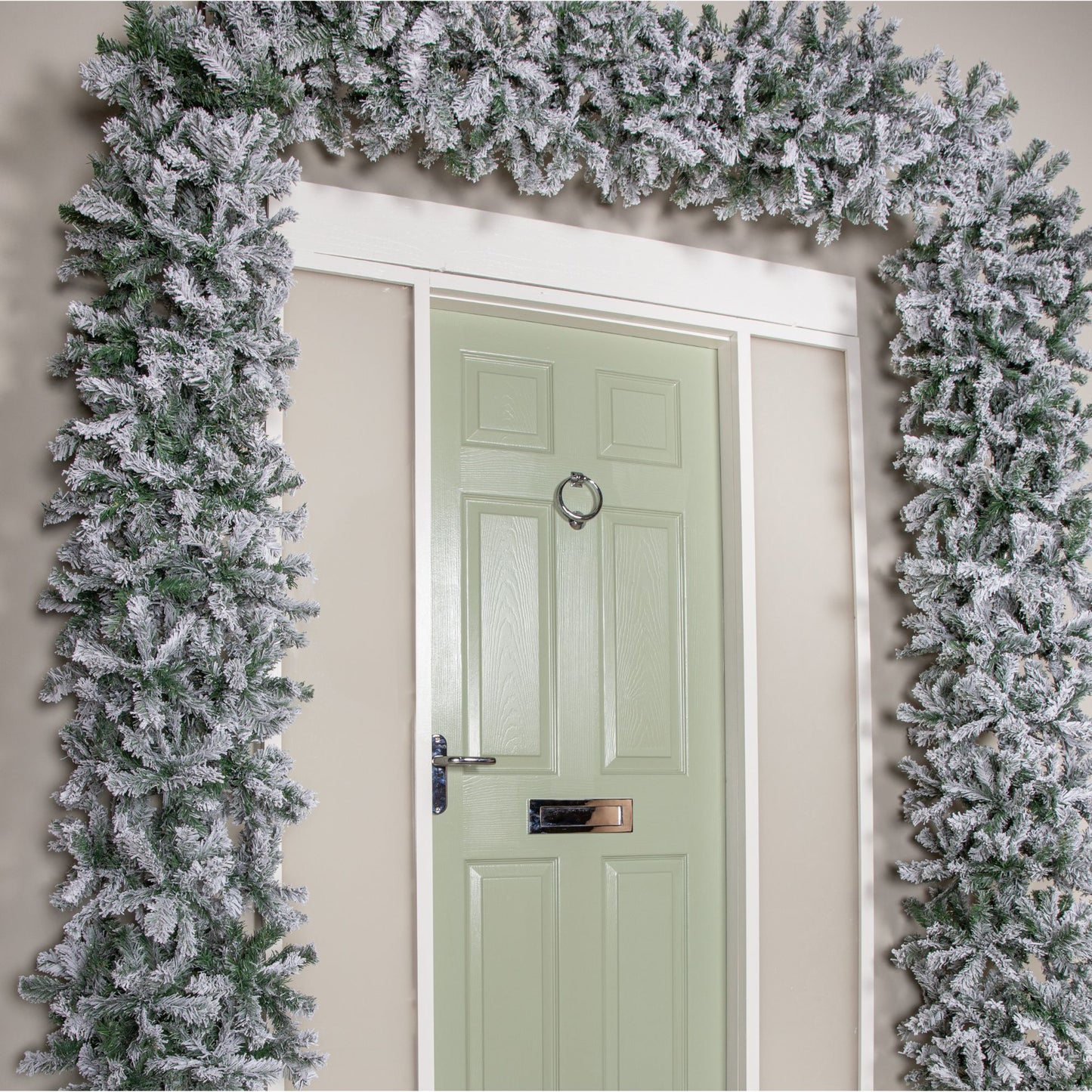 8ft (2.55m) Double Door Artificial Snow Flocked Christmas Tree Arch in Green with 2000 Tips