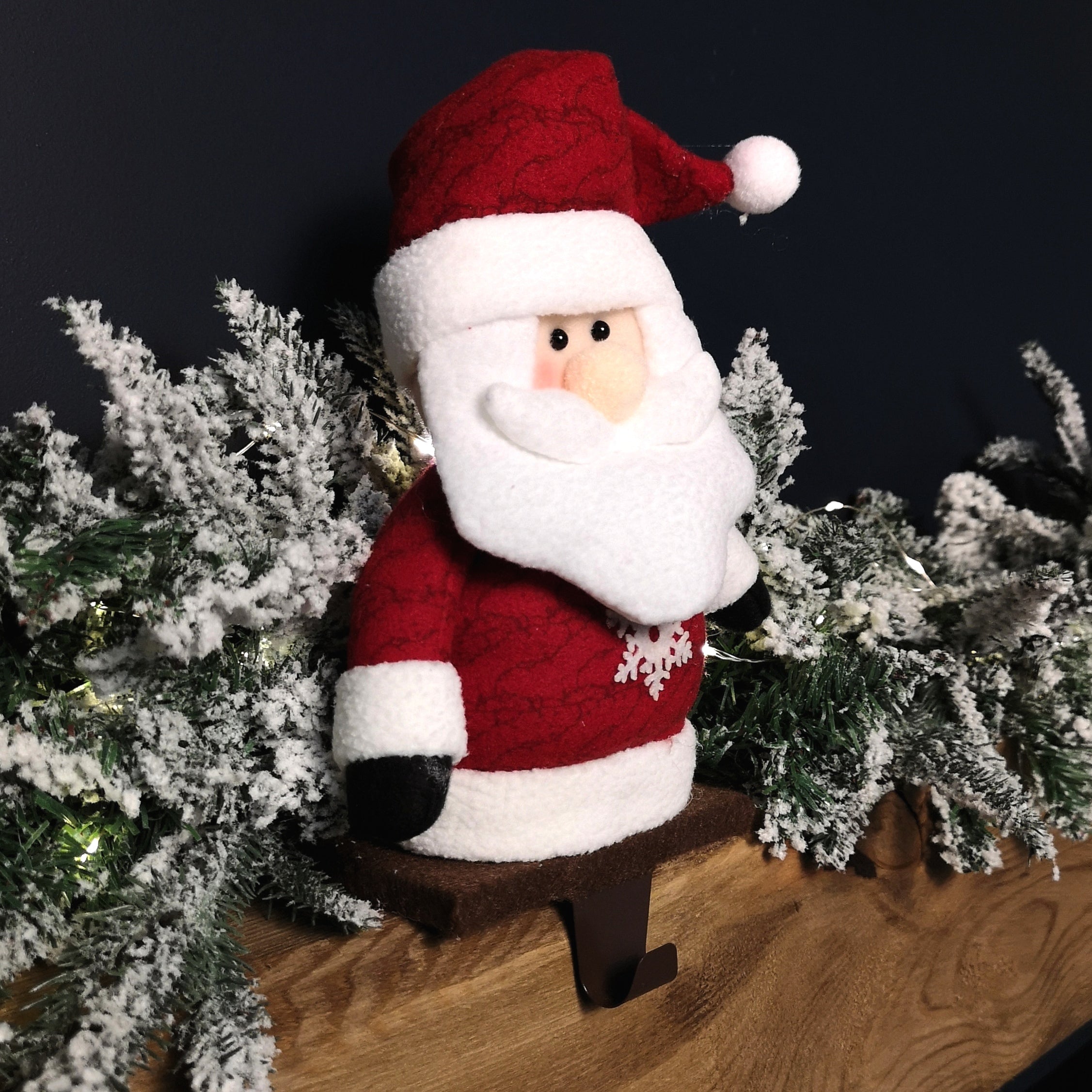 28cm Plush Christmas Santa Stocking Holder Decoration