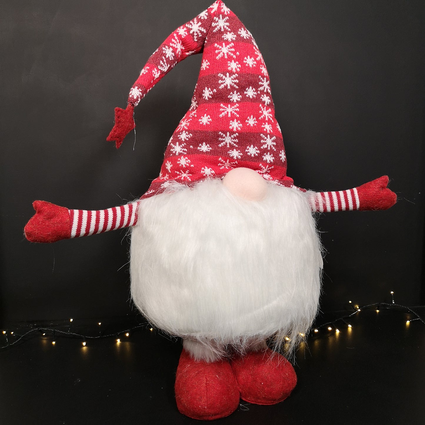 1.2m Standing Haired Christmas Gonk with Extendable Legs in Red