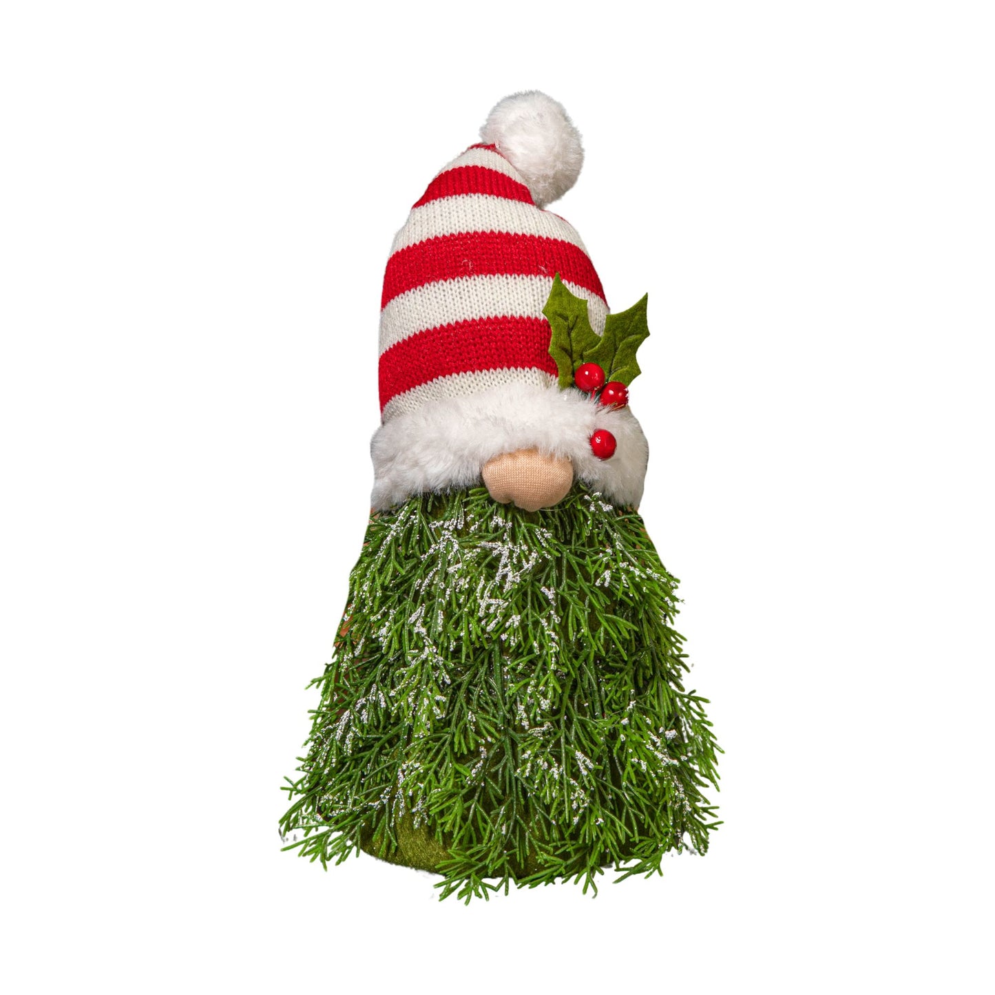 31cm Red and White Christmas Tree Sitting Gonk with Striped Hat