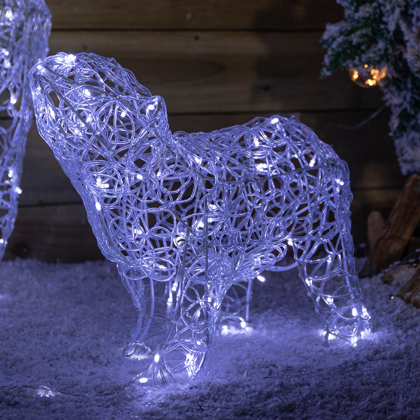 1.3m Light up Soft Acrylic Christmas Polar Bear & Cub With 300 Multi-Action White LEDs