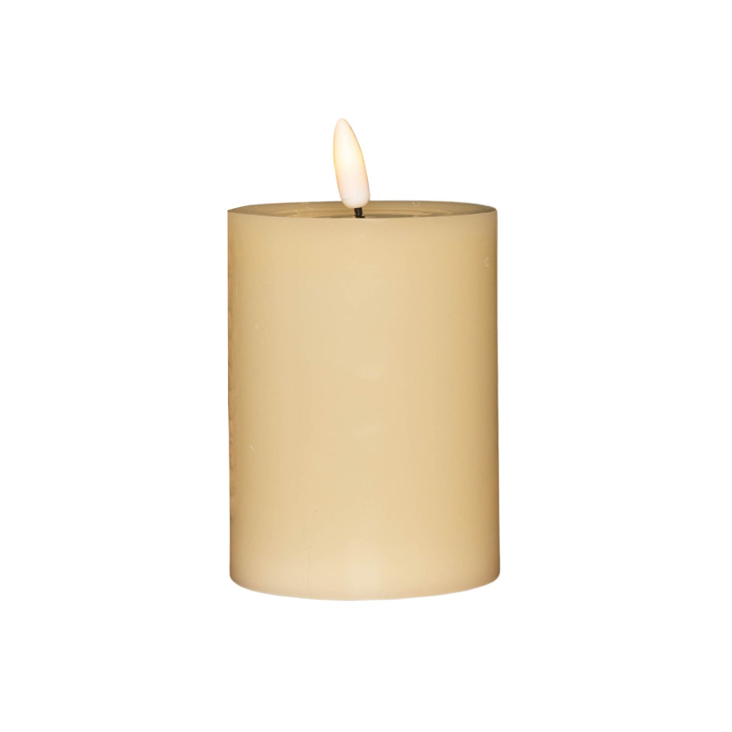 7.5cm x 10cm Cream Wax Melted Pool Effect Candle with Timer Function and Warm White LED