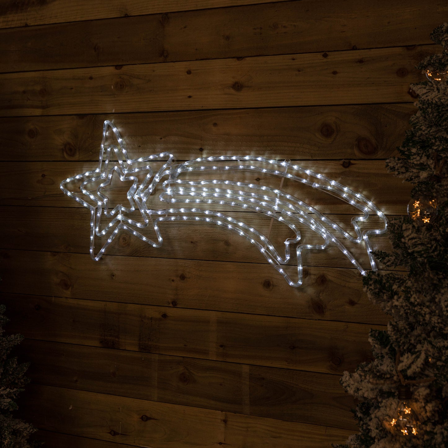 118cm x 46cm Light up Hanging Christmas Star Rope Light with White LEDs