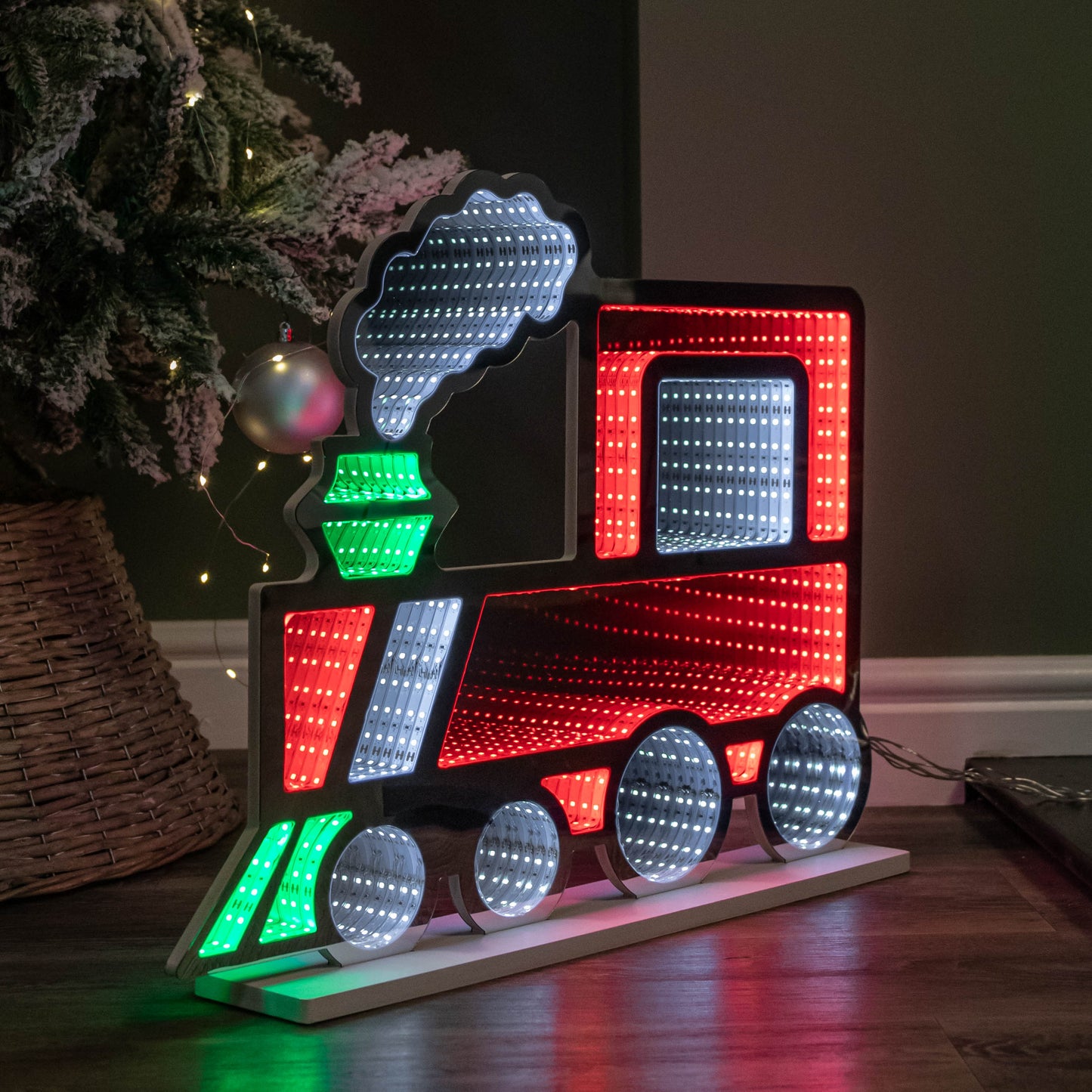 60cm Standing Christmas Train Infinity Decoration with Multi-Coloured LEDs