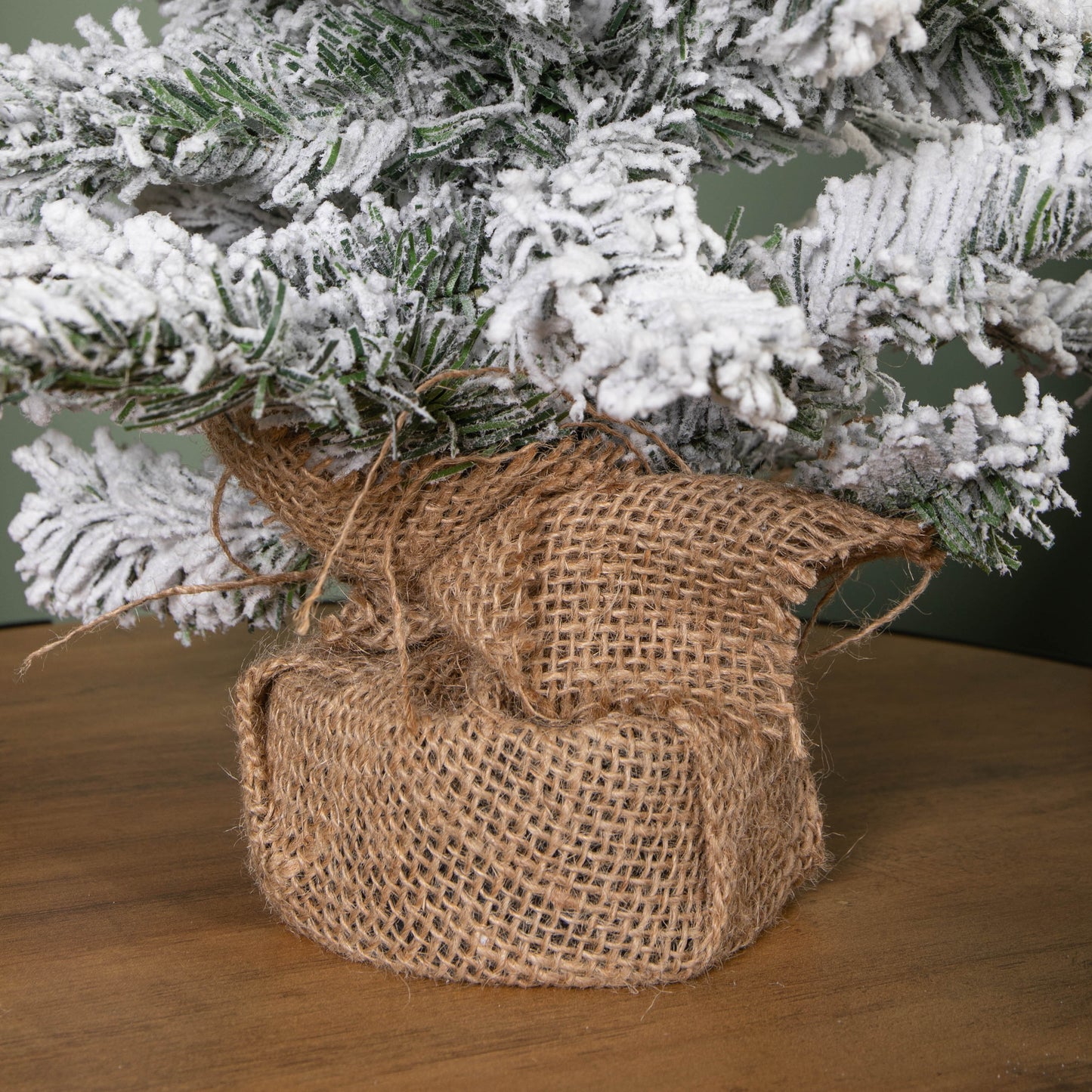 60cm Mini Imperial Snow Flocked Christmas Tree in Burlap Base