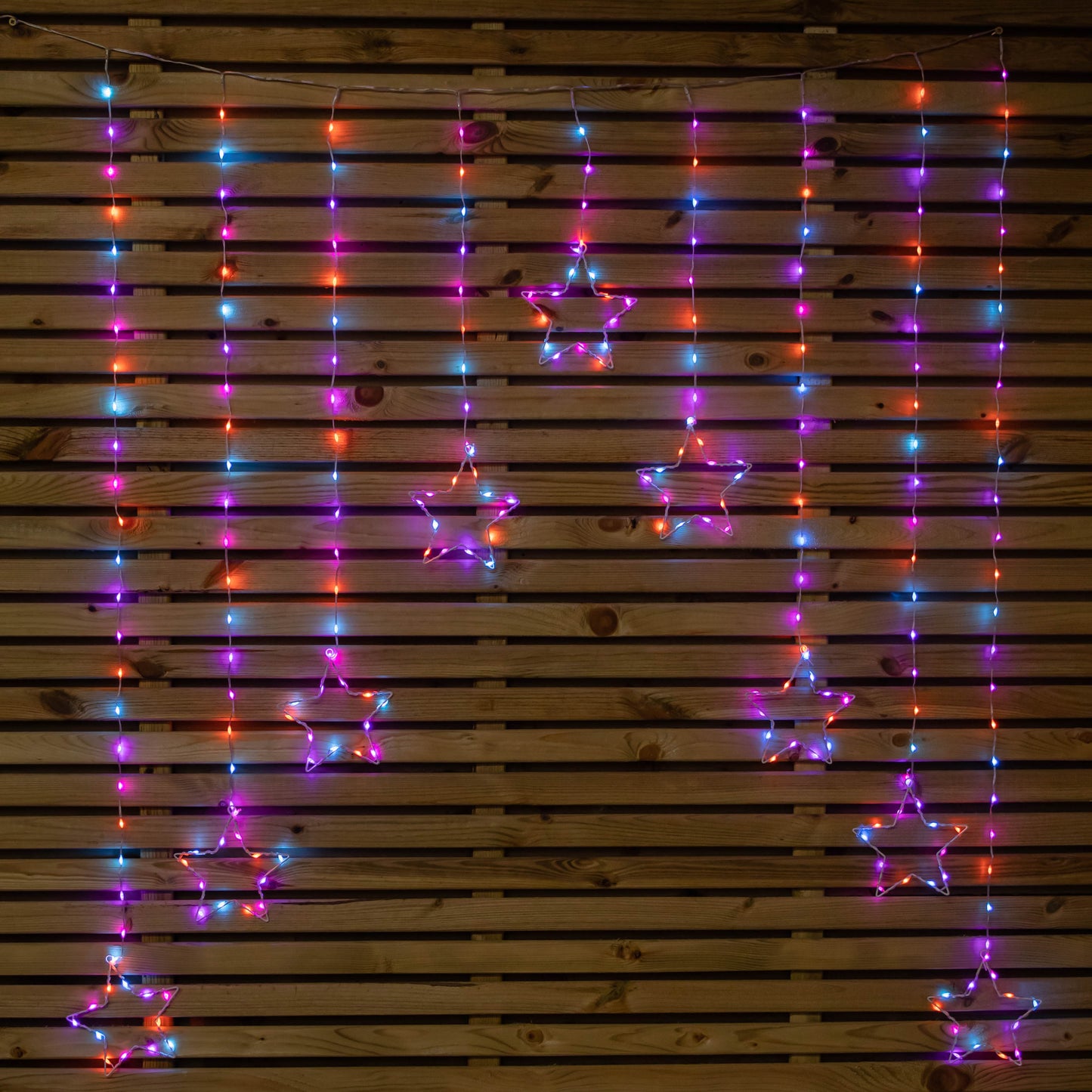 1.2m x 1.2m FlexiBrights Christmas Star Curtain Lights with 258 Rainbow LEDs