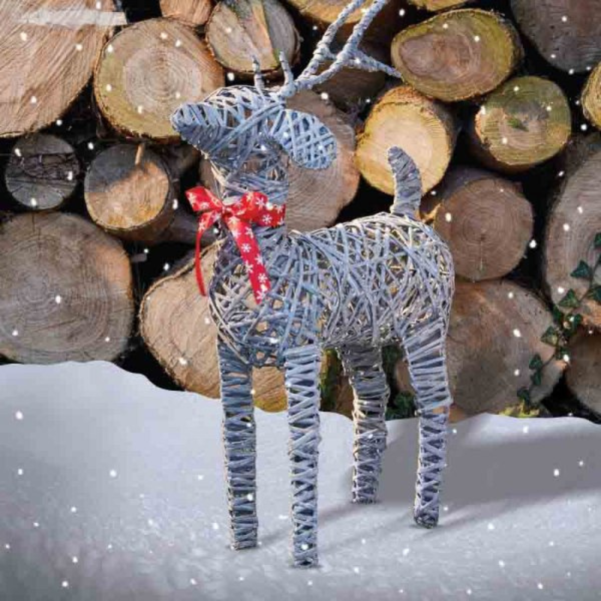 83cm Rattan Woven Christmas Dancer Reindeer Decoration