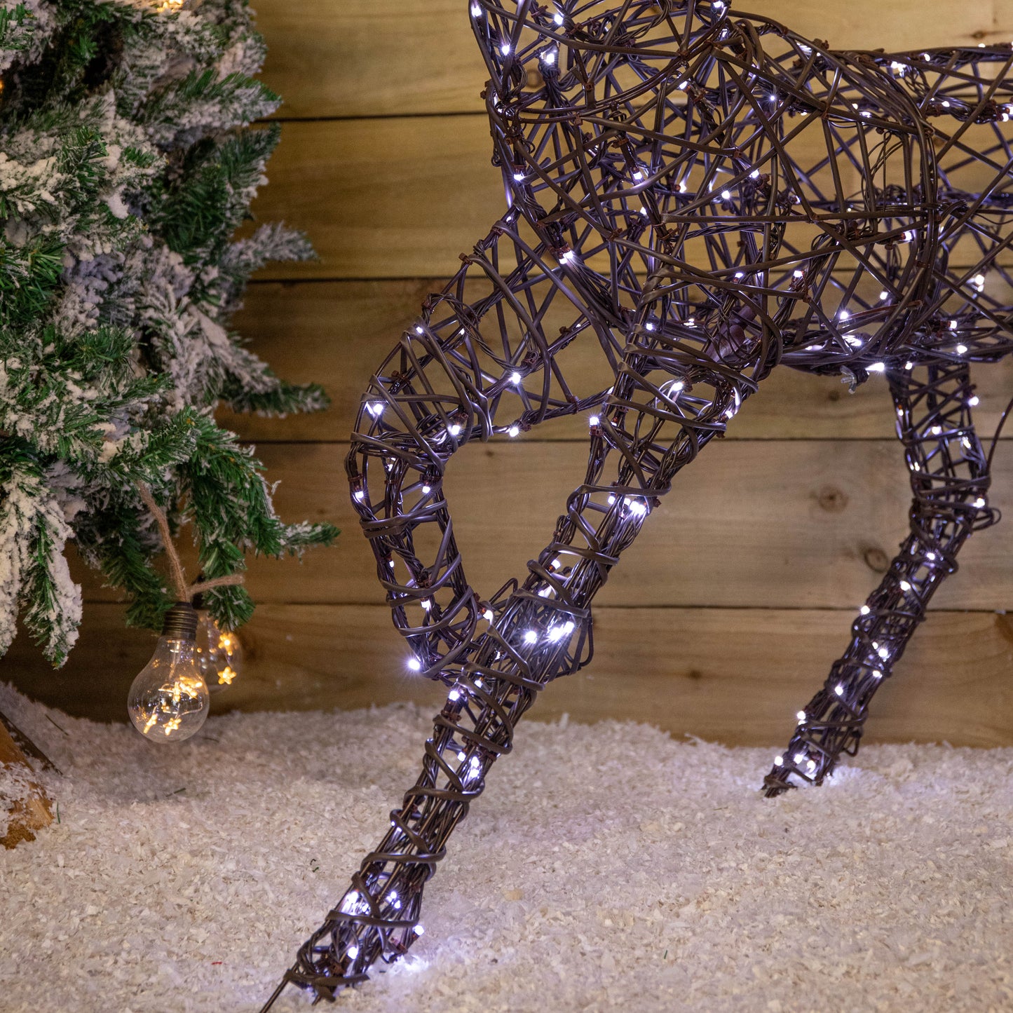 1.25m Light up Brown Christmas Stag with 286 White & Warm White Multi-Action LEDs