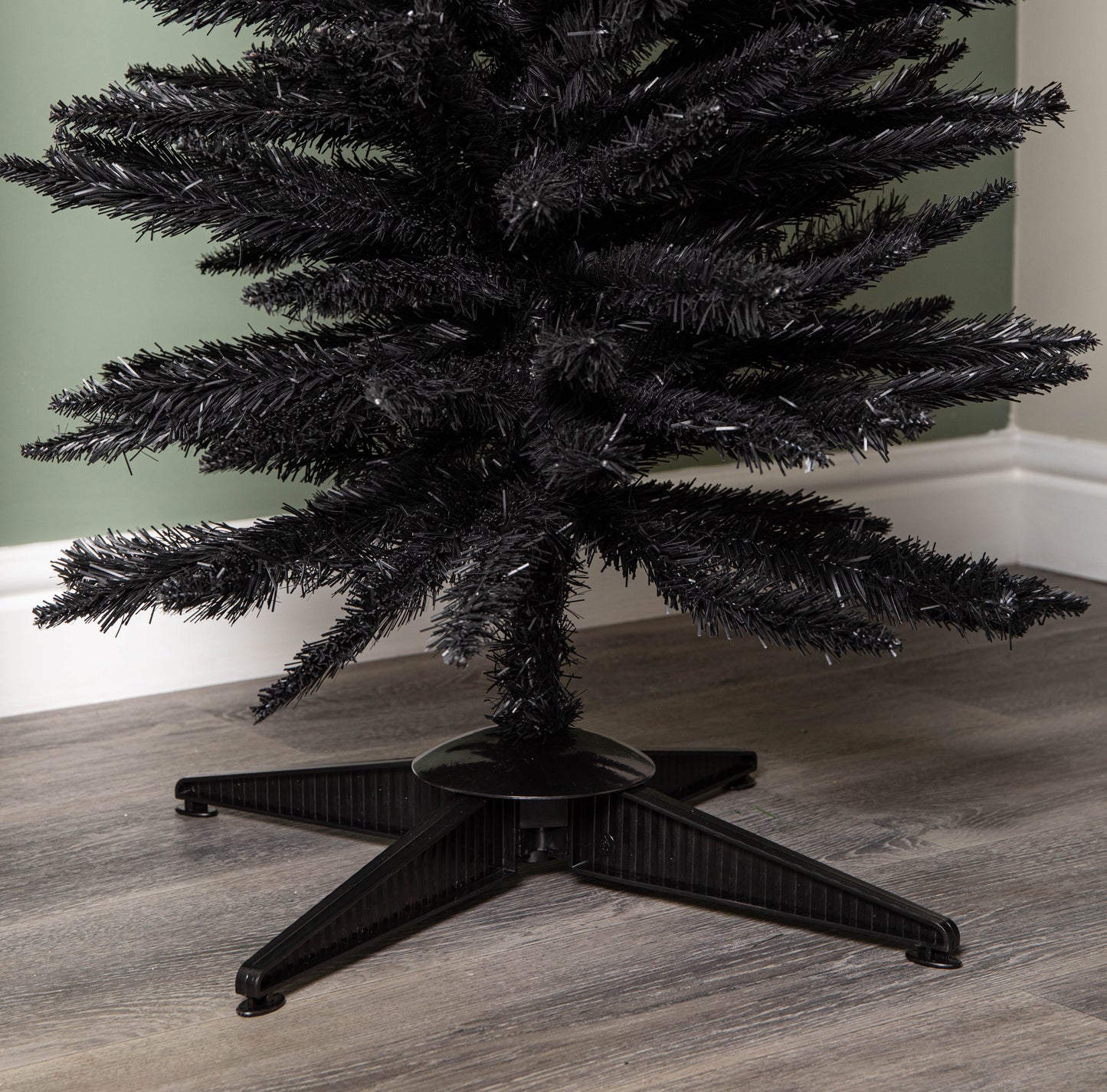 7ft (2.1m) Black Pencil Pine Artificial Christmas Tree with 401 Tips