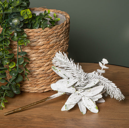 Set of 6 28cm Christmas Pick Decoration with Frosted Seasonal Foliage