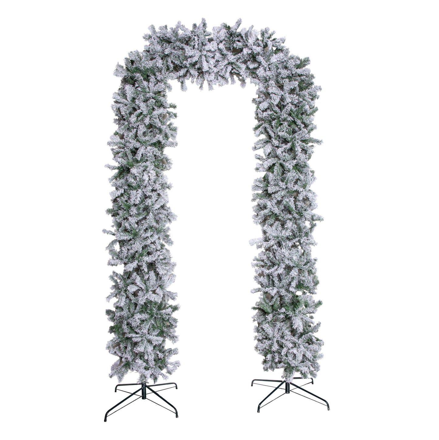 8ft (2.57m) Single Door Artificial Snow Flocked Christmas Tree Arch in Green with 2000 Tips