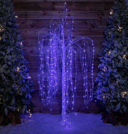 1.8m White Christmas Willow Tree with App, Remote Control and 240 RGB LEDs