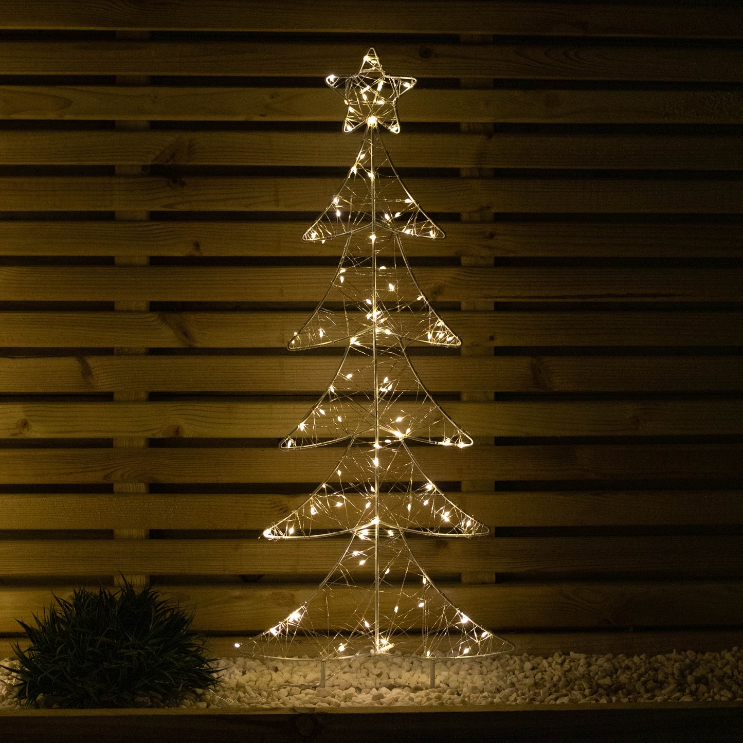 Set of 4 80cm Light up Christmas Tree Path Lights with 400 Warm White LEDs