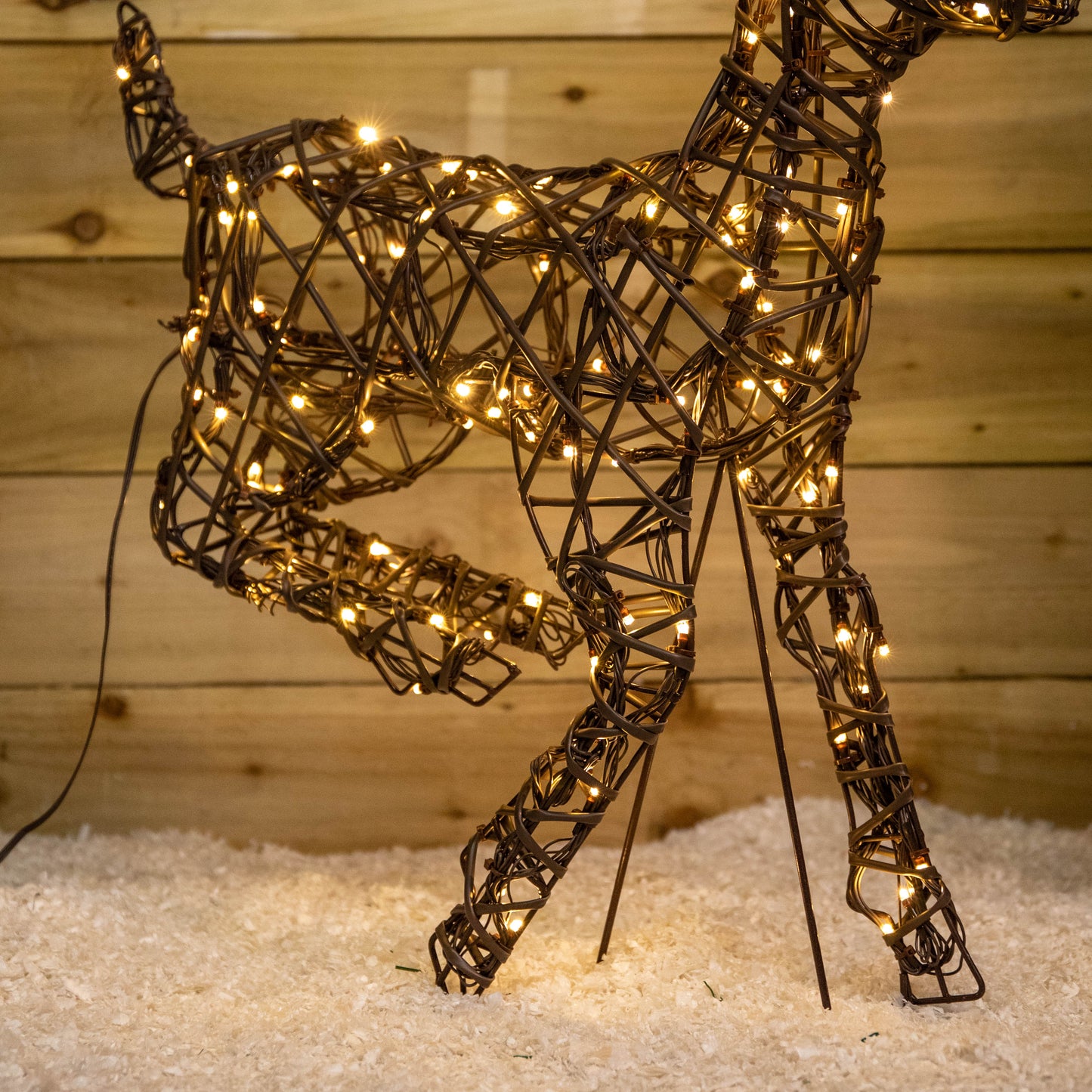 68cm Light up Brown Christmas Running Doe with 120 White & Warm White LEDs