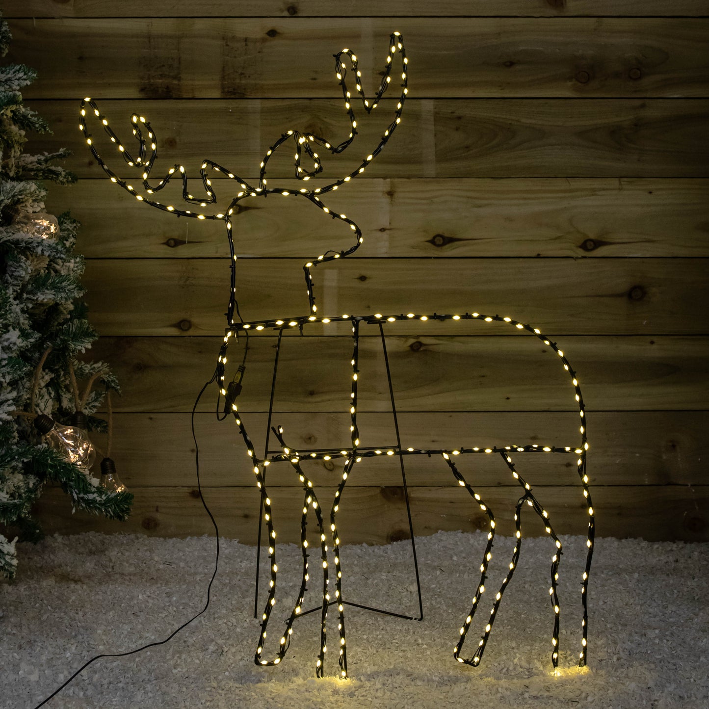 1mx80cm Light up Standing Christmas Reindeer with 292 Warm White LEDs