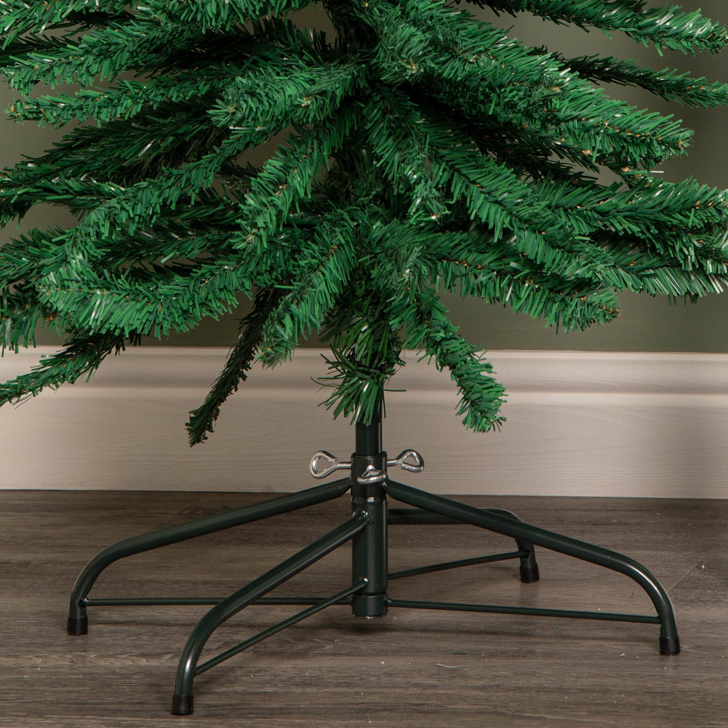 7ft (2.1m) Green Artificial Pencil Christmas Tree With Green Metal Stand and 401 Tips