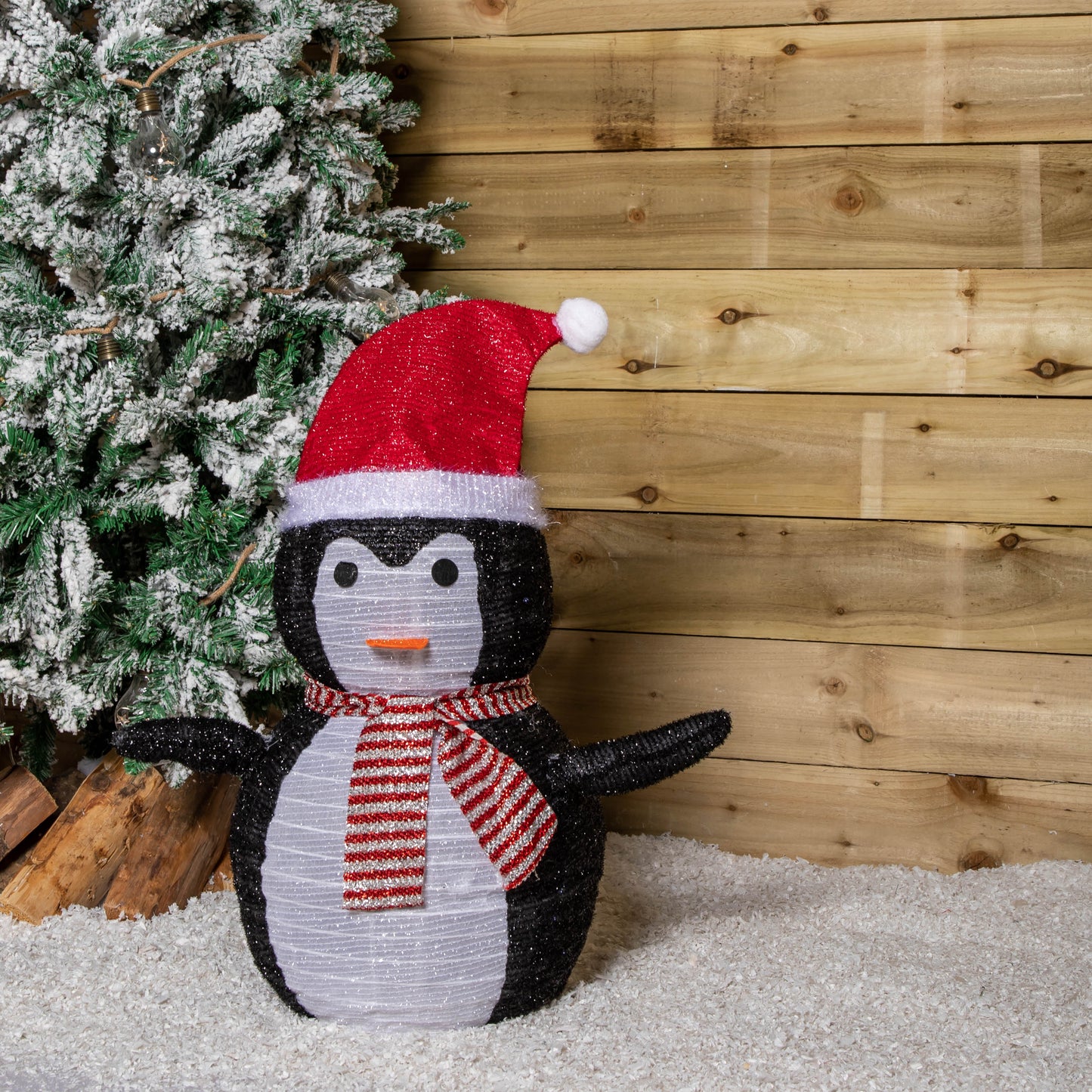 70cm Battery Operated Pop up Christmas Penguin with Static & Flashing White LEDs