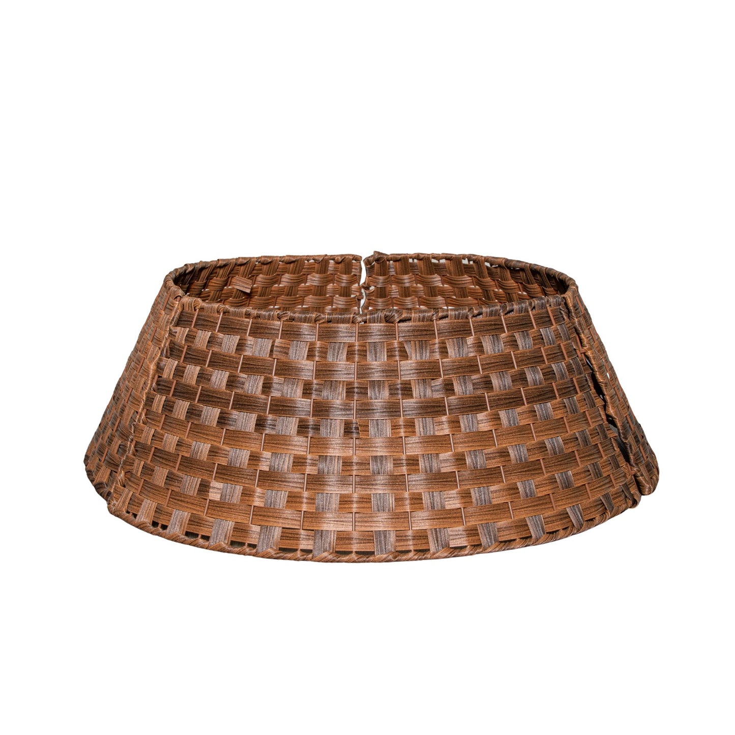 48/70cm Samuel Alexander Large KD Plastic Wicker Rattan Woven Christmas Tree Skirt in Brown