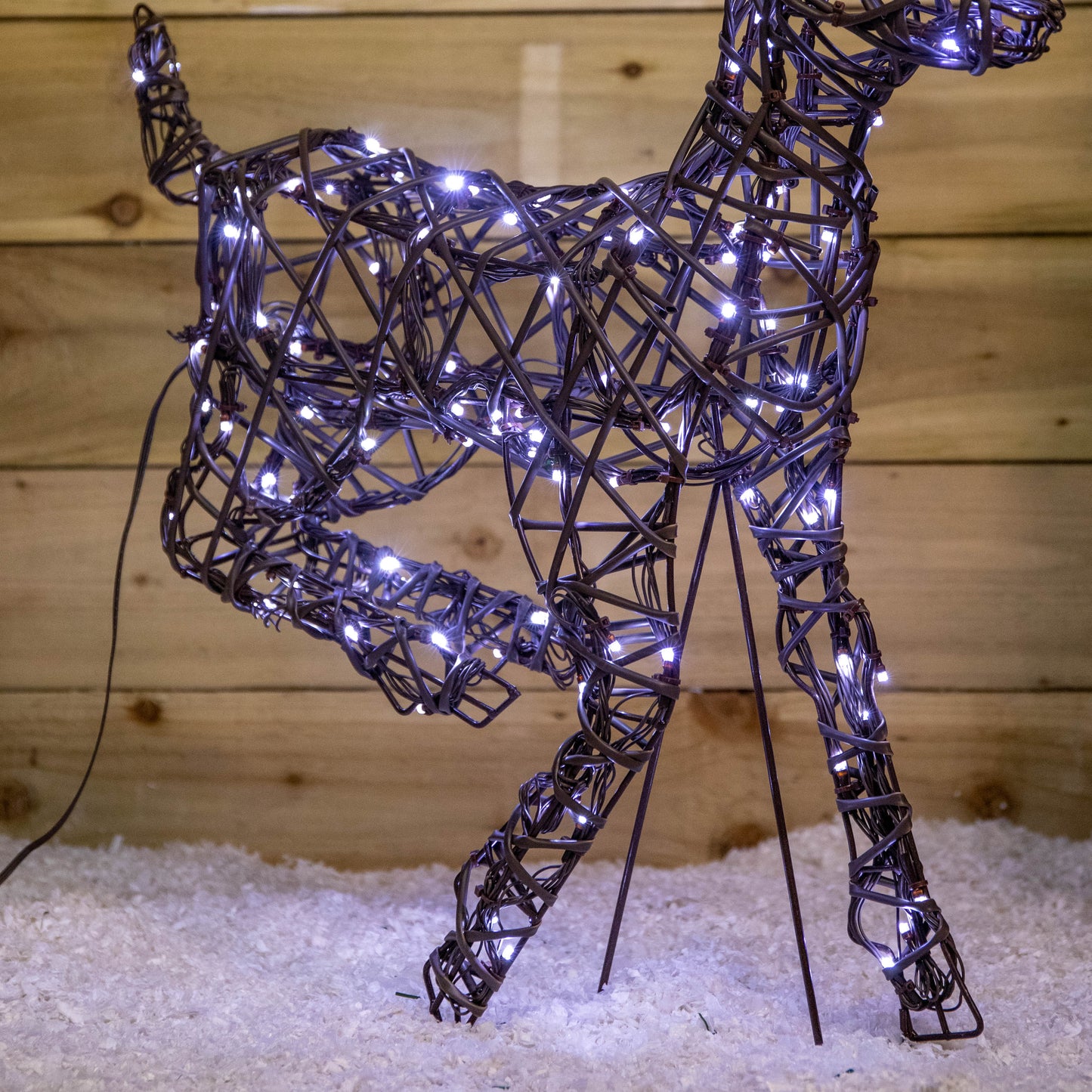 68cm Light up Brown Christmas Running Doe with 120 White & Warm White LEDs