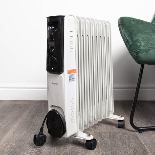 2000w Freestanding 2kw 9 Fin Oil Filled Radiator / Heater with Thermostat