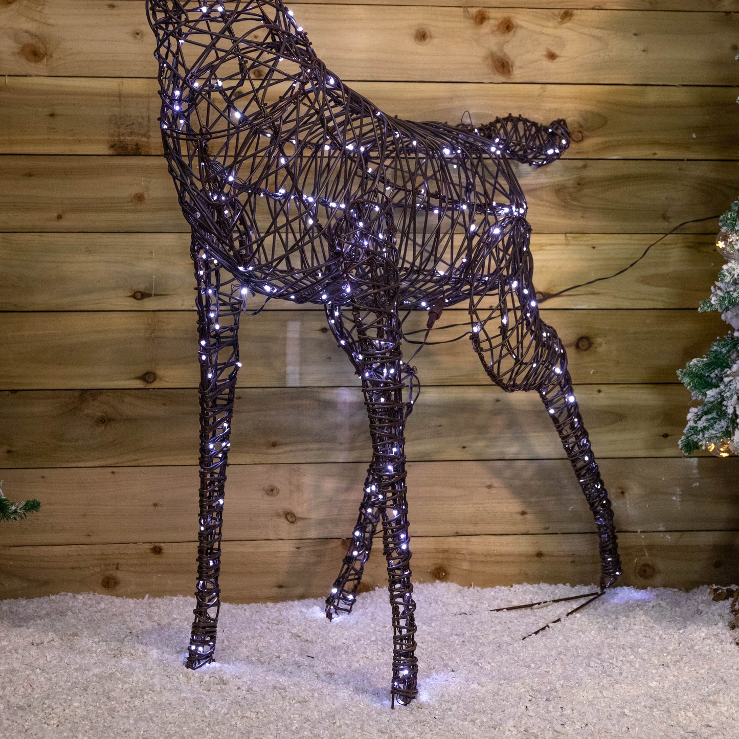 1.66m Light up Brown Christmas Standing Stag with 440 White & Warm White LEDs