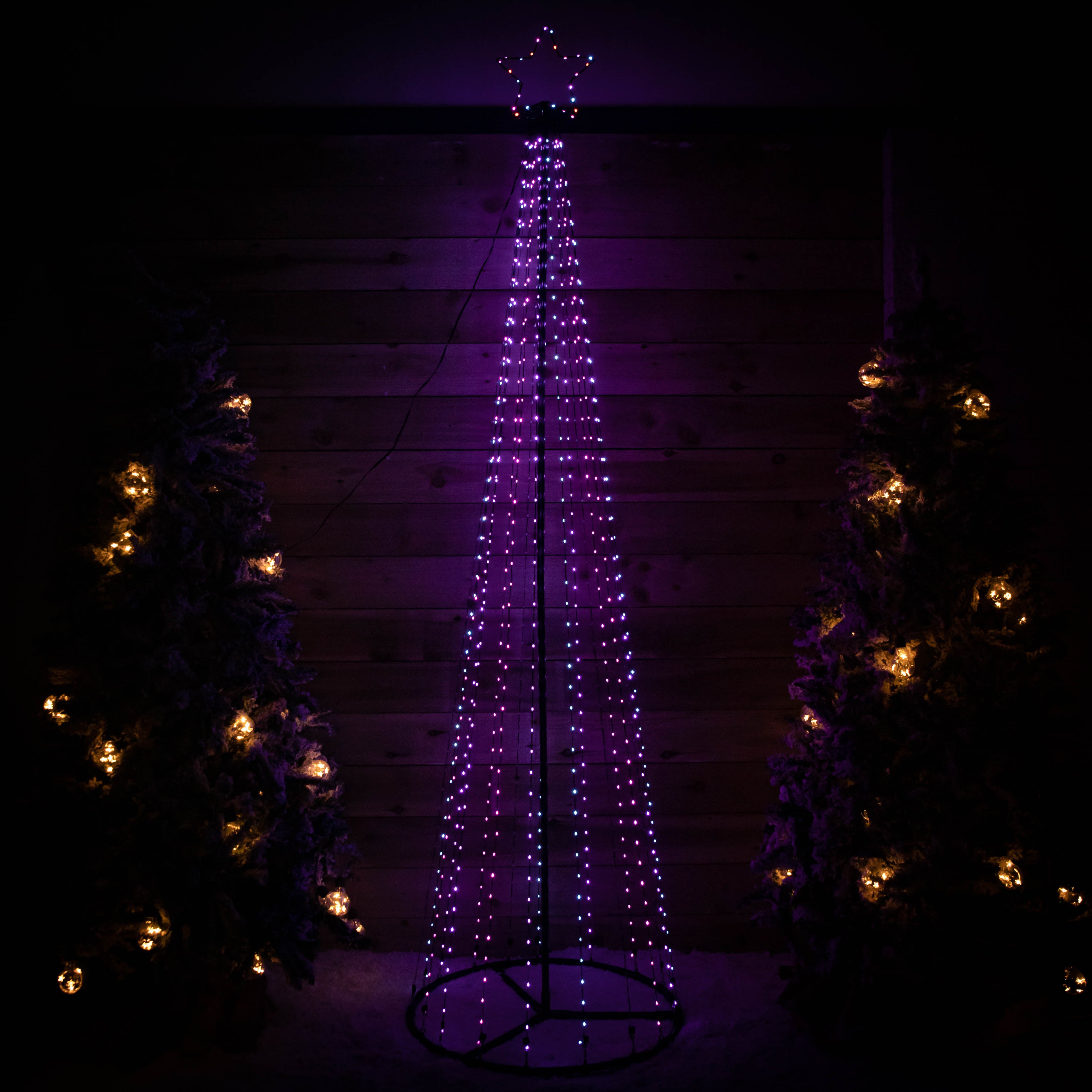 4m (13ft) Light up Christmas Pyramid Cone Tree with 1374 Multi-Action Rainbow LEDs