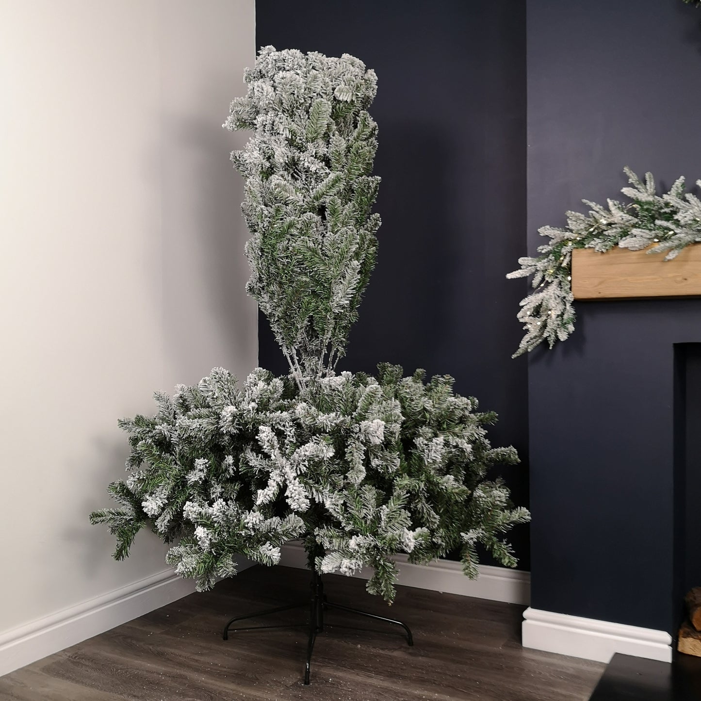 7ft (2.1m) Snow Flocked Woodcote Spruce Artificial Christmas Tree 