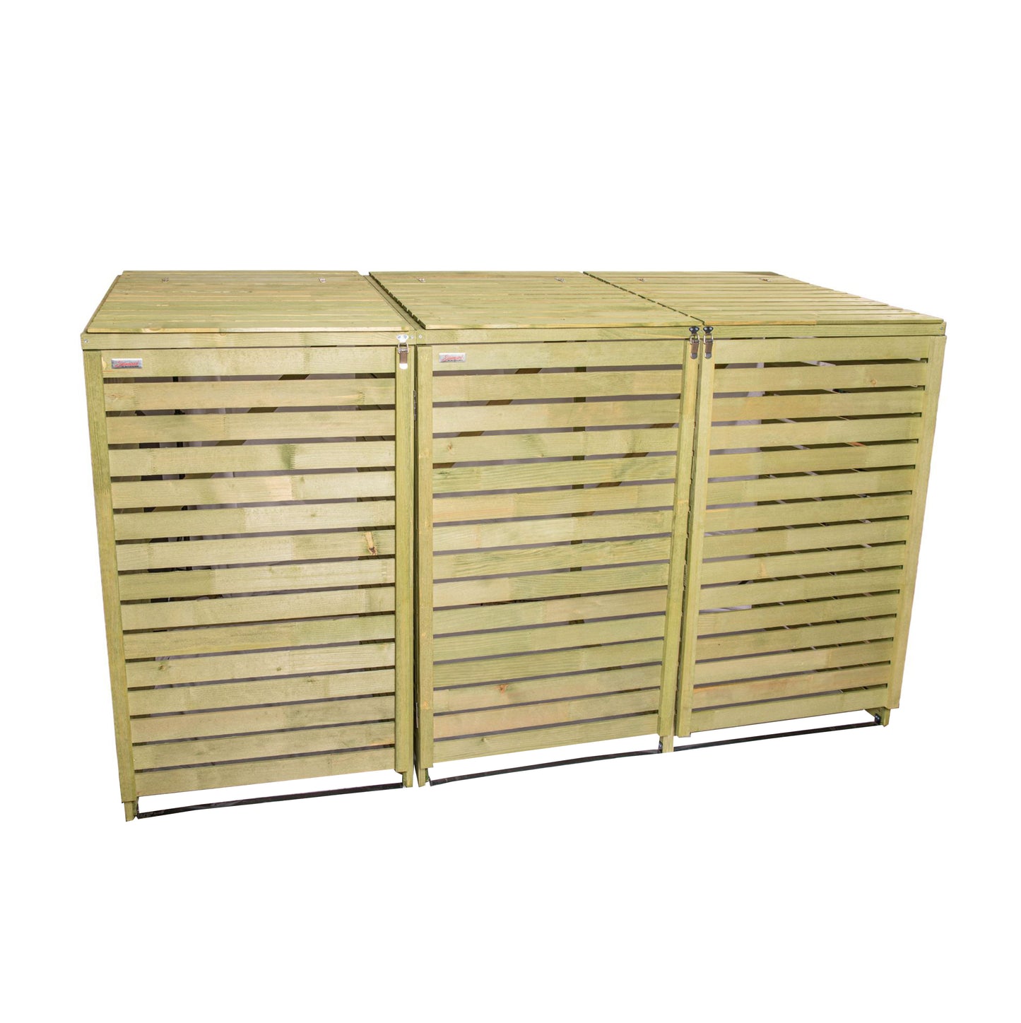 1.99m x 1.22m Large Wooden Outdoor Garden Triple Wheelie Bin Store Storage for 3 Bins