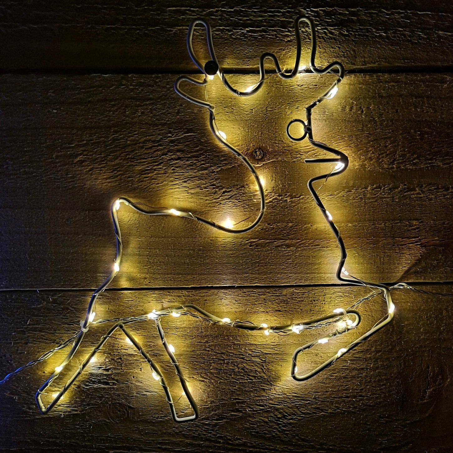 1.2m Flashing Chasing Christmas Santa Sleigh and Reindeer with 190 Red White and Blue Pin Wire LED