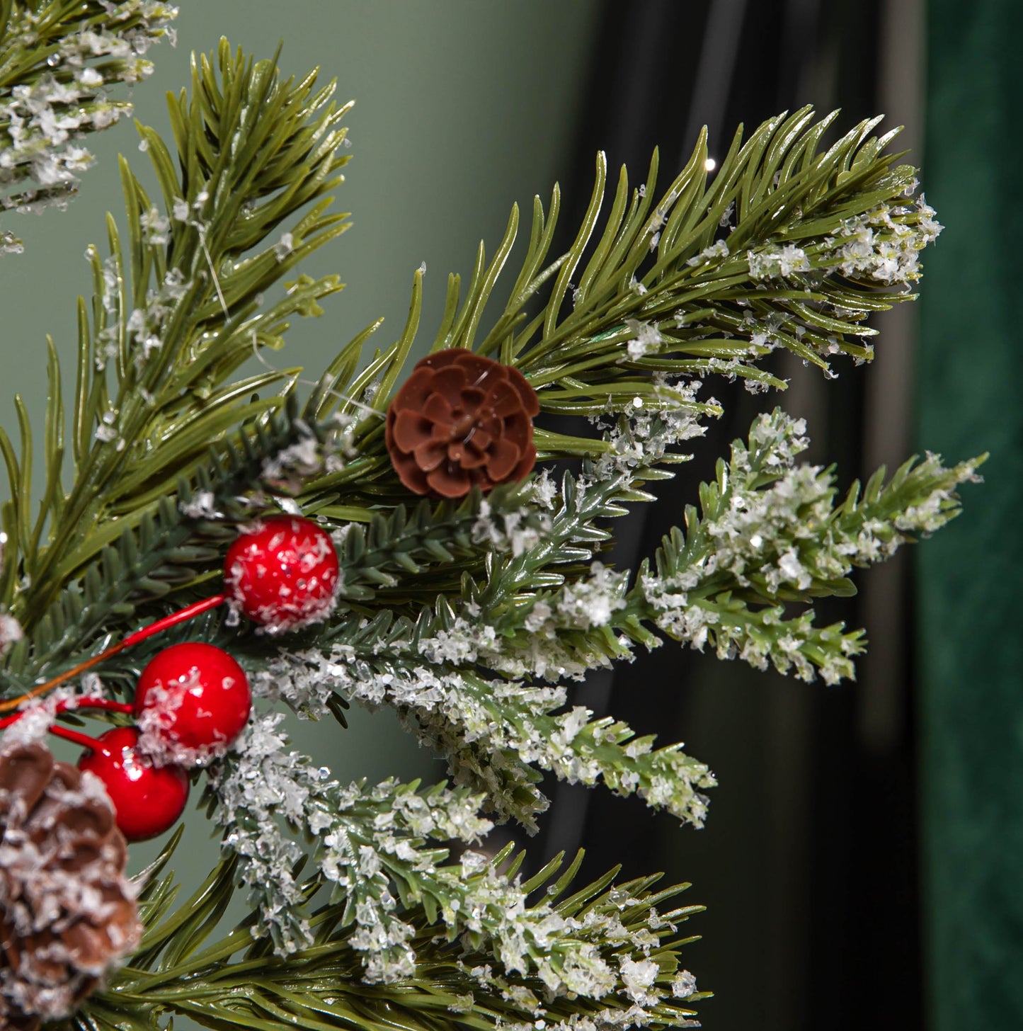 33cm Christmas Tree Topper with Pinecones, Red Berries and Frosted Seasonal Foliage