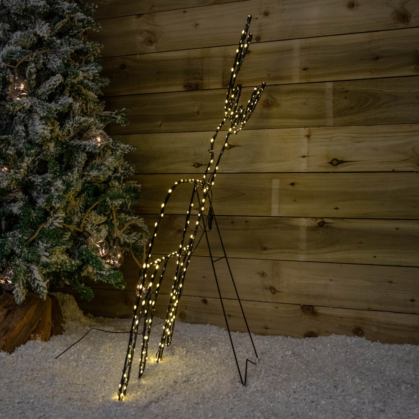 1mx80cm Light up Standing Christmas Reindeer with 292 Warm White LEDs