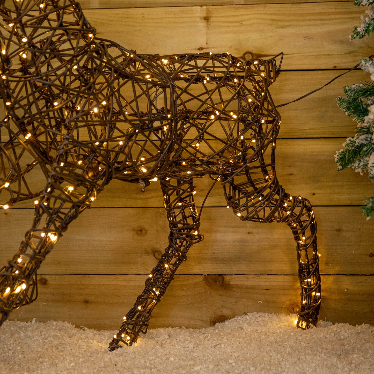 1.25m Light up Brown Christmas Stag with 286 White & Warm White Multi-Action LEDs