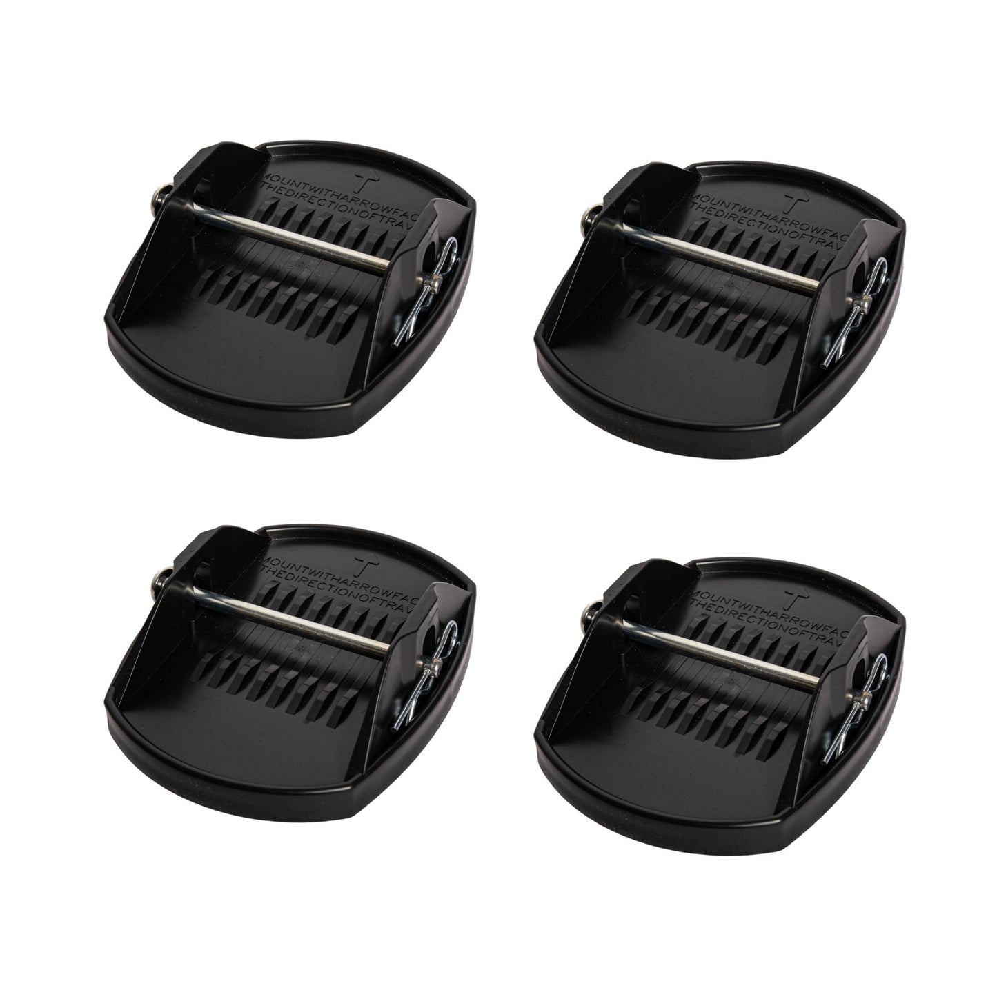 18cm x 14cm Set of 4 Black Heavy Duty Caravan Corner Steady Feet Jack Pads