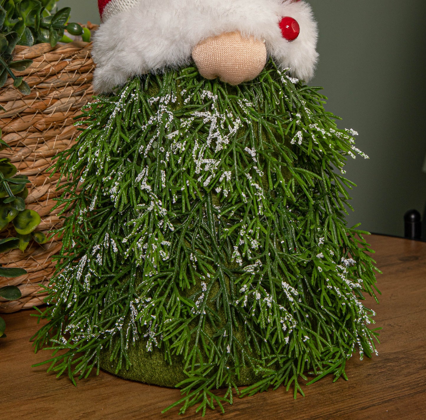 31cm Red and White Christmas Tree Sitting Gonk with Striped Hat