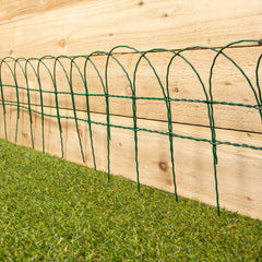 10m x 25cm Green PVC Coated Metal Garden Patio Border Fencing