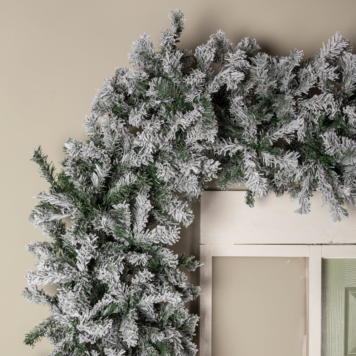 8ft (2.55m) Double Door Artificial Snow Flocked Christmas Tree Arch in Green with 2000 Tips