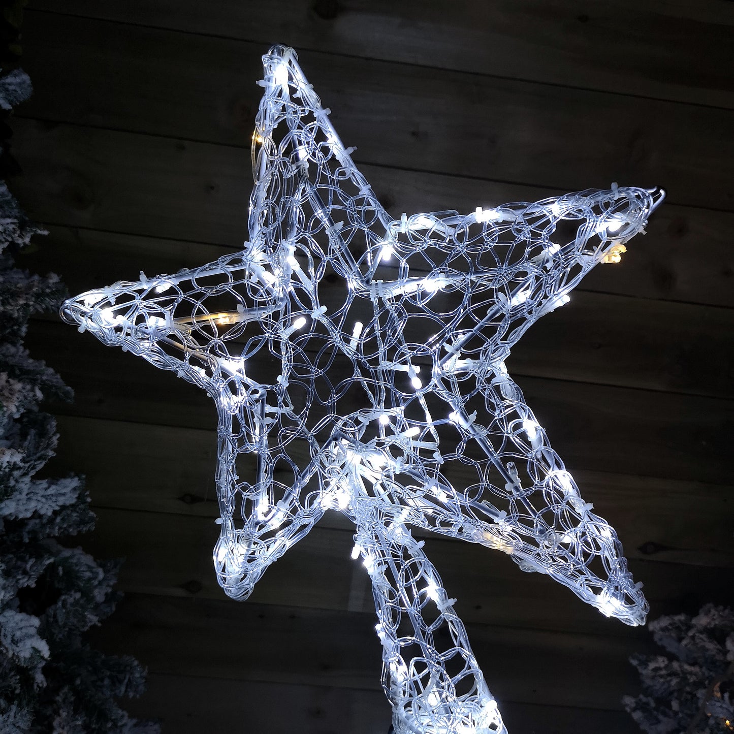 1.2m Light up Soft Acrylic 2D Shooting Christmas Star with 200 LEDs in White & Warm White