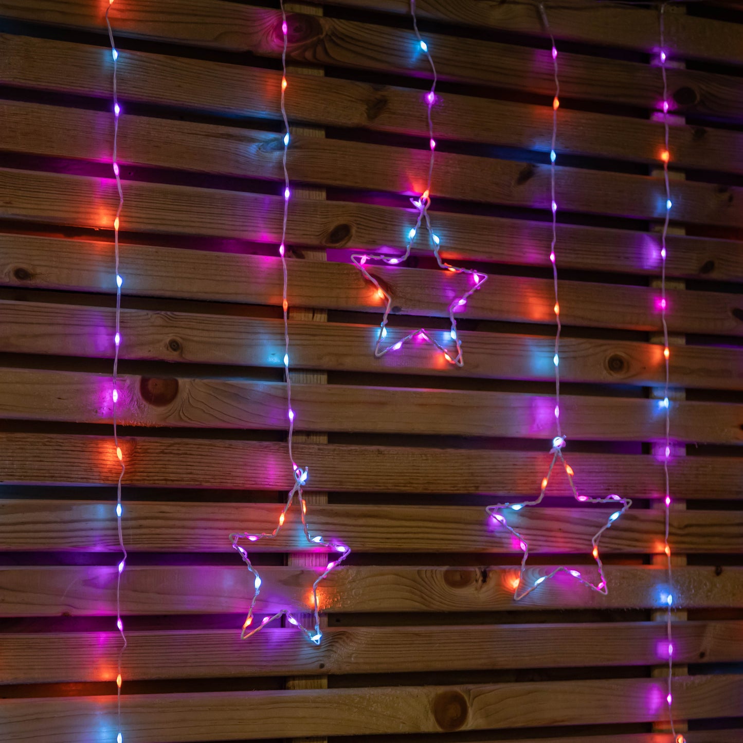 1.2m x 1.2m FlexiBrights Christmas Star Curtain Lights with 258 Rainbow LEDs