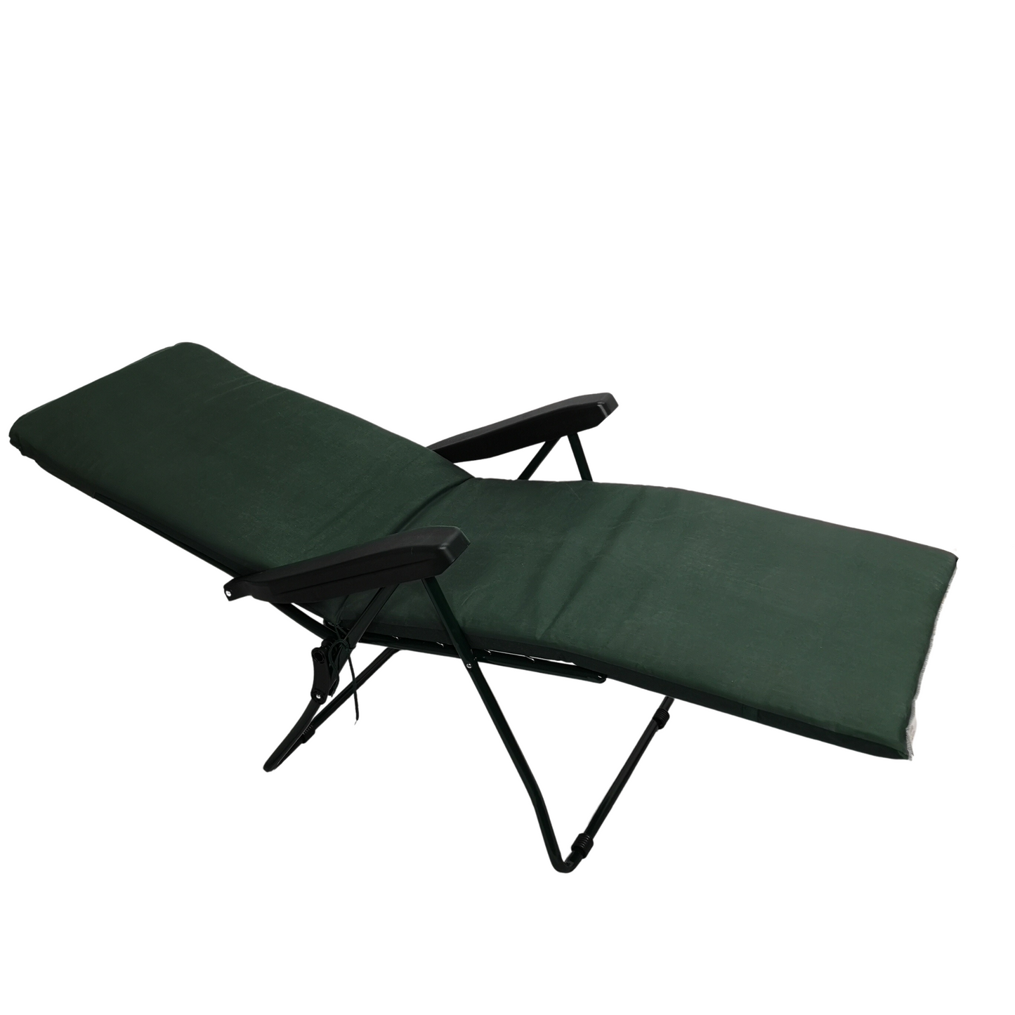 Padded Outdoor Garden Patio Recliner / Sun Lounger in Plain Green