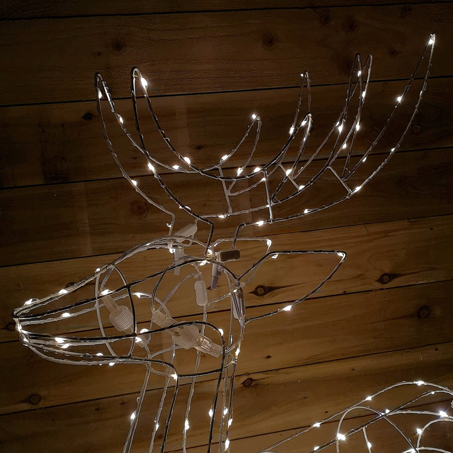 1.14m Outdoor Light Up Reindeer Christmas Decoration with Twinkling Warm White LEDs