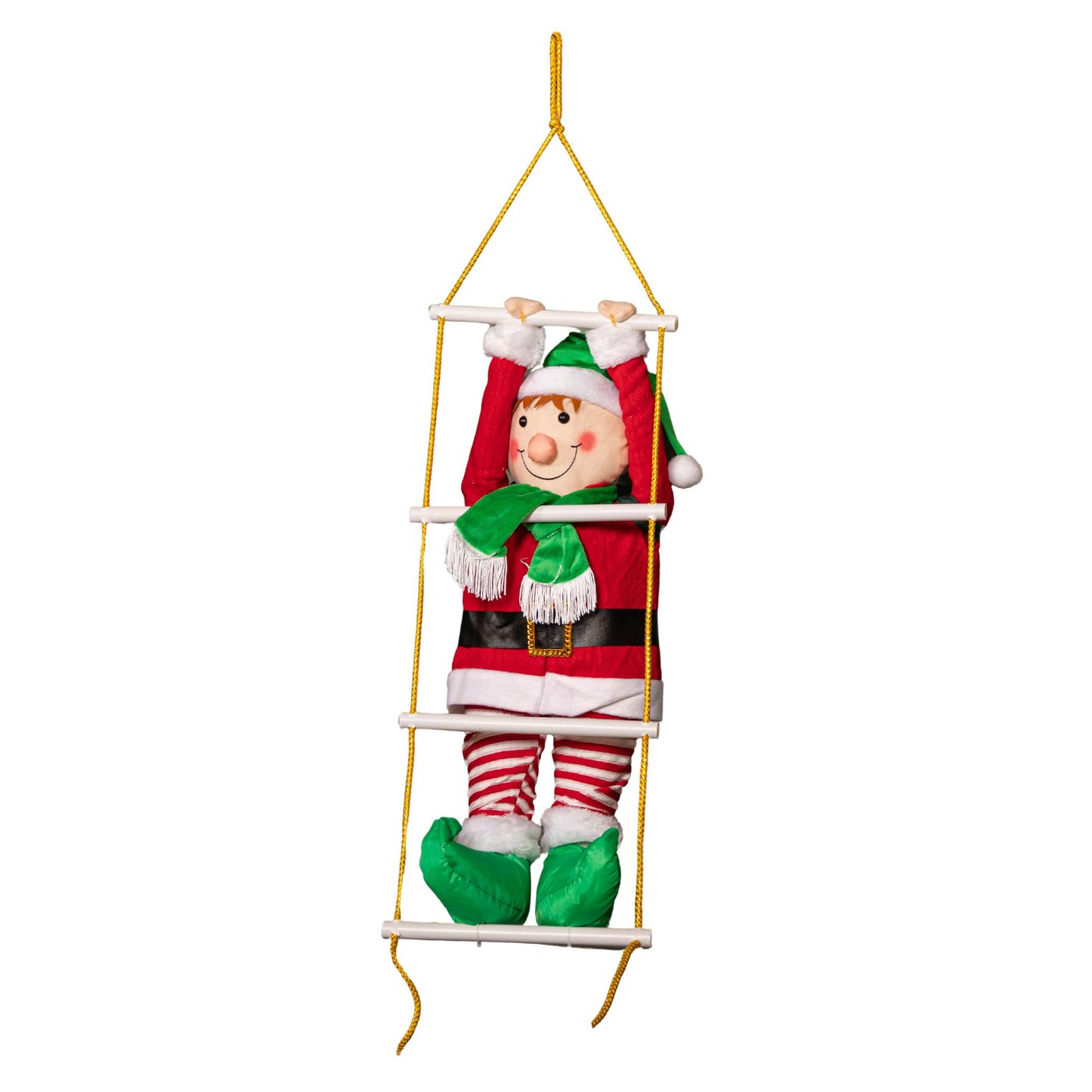 60cm Red Hanging Elf with Backpack Climbing Ladder Christmas Decoration