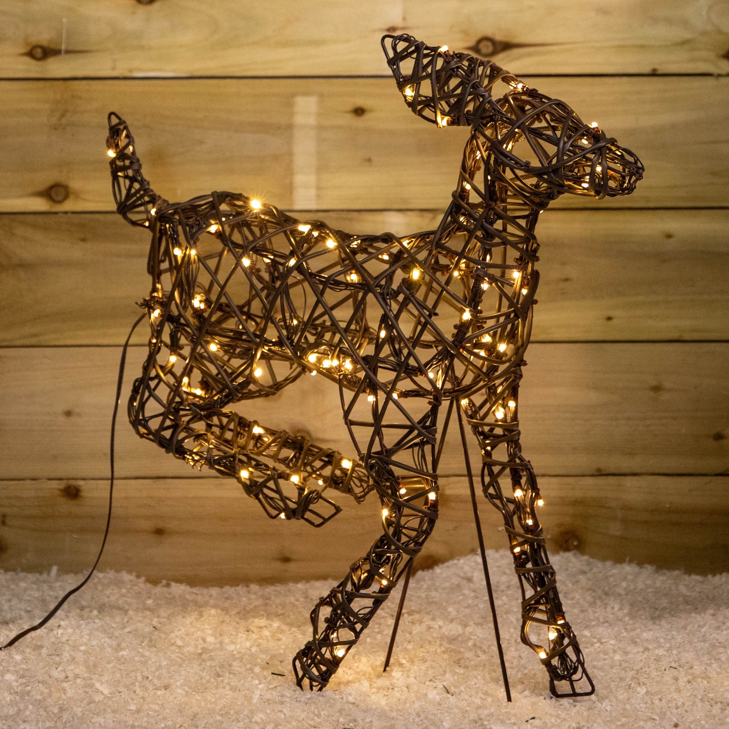 68cm Light up Brown Christmas Running Doe with 120 White & Warm White LEDs