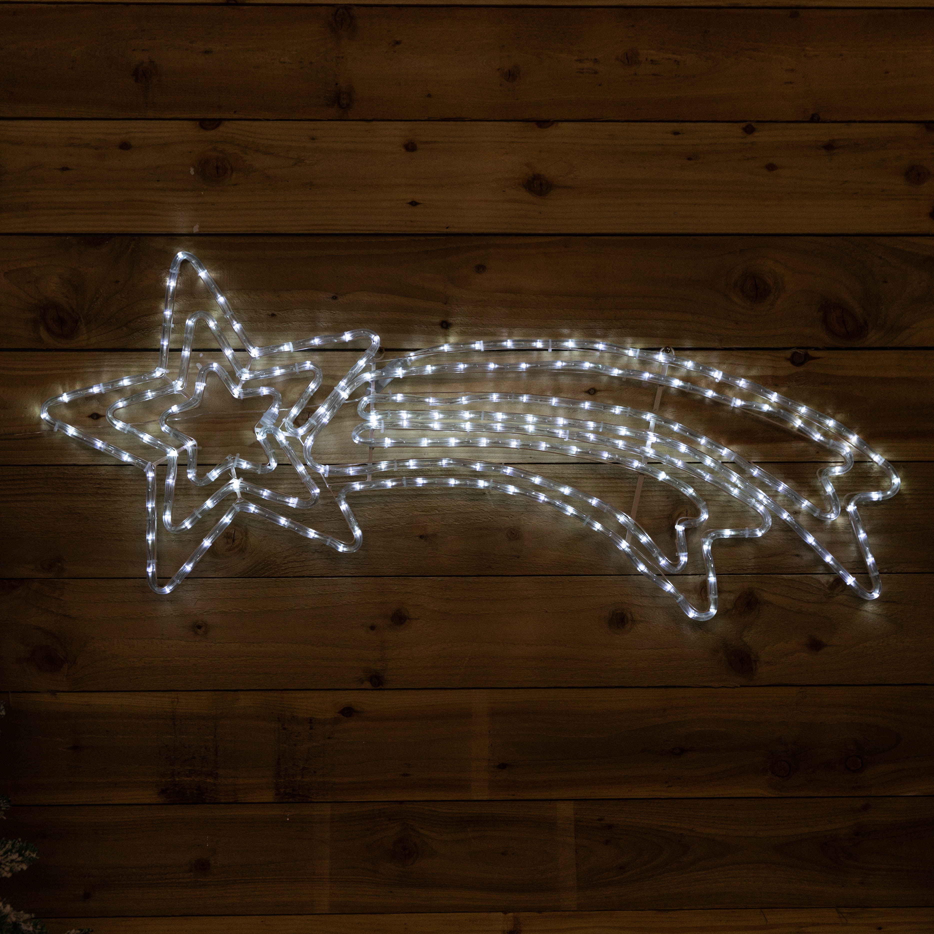 118cm x 46cm Light up Hanging Christmas Star Rope Light with White LEDs